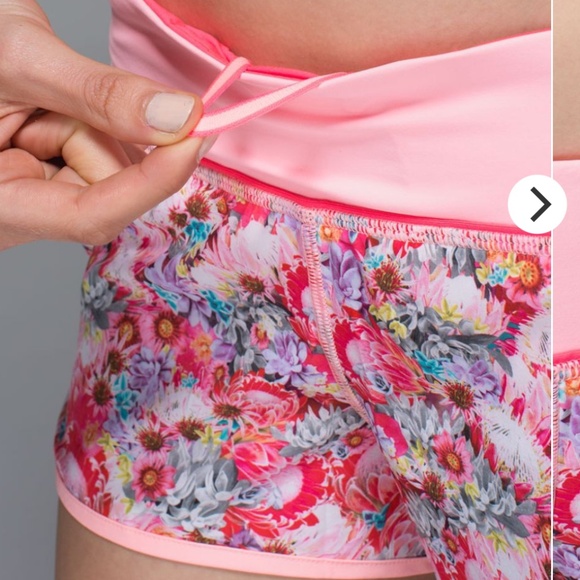 Lululemon Run: Speed Short *2-way Stretch Size 6 Floral Pink With Liner - Picture 3 of 10
